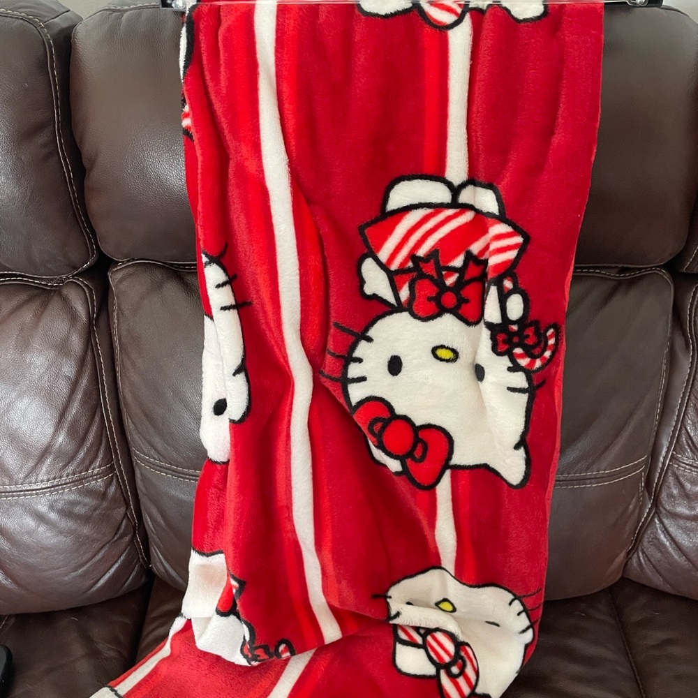 Hello Kitty Red and White Blanket